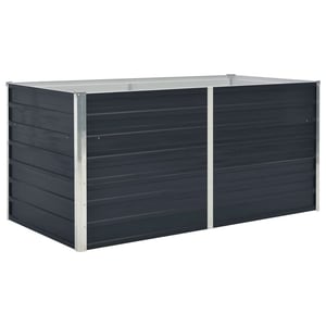 vidaXL Strat înălțat pentru grădină din oțel galvanizat, gri antracit, 160x80x45 cm, jardiniere pentru plante, decor grădină exterior