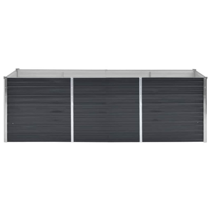 vidaXL antracitszürke horganyzott acél kerti magaságyás 240x80x77 cm