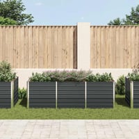 vidaXL antracitszürke horganyzott acél kerti magaságyás 240x80x77 cm 3