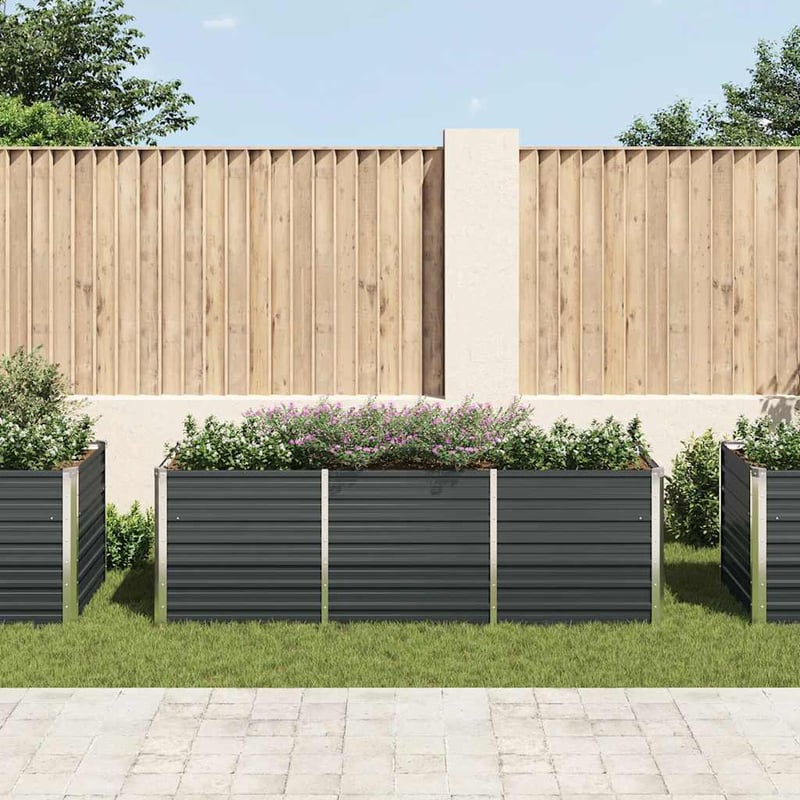 vidaXL antracitszürke horganyzott acél kerti magaságyás 240x80x77 cm