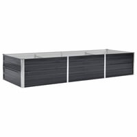 vidaXL Antracitszürke Horganyzott Acél Kerti Magaságyás 240x80x45 cm Növénytartó Ágyás Kültéri Kerti Dekoráció 1