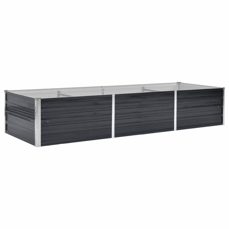 vidaXL Antracitszürke Horganyzott Acél Kerti Magaságyás 240x80x45 cm Növénytartó Ágyás Kültéri Kerti Dekoráció