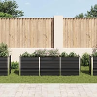 vidaXL antracitszürke horganyzott acél kerti magaságyás 240x40x77 cm 3