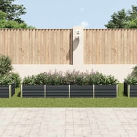 vidaXL antracitszürke horganyzott acél kerti magaságyás 320x80x45 cm 3