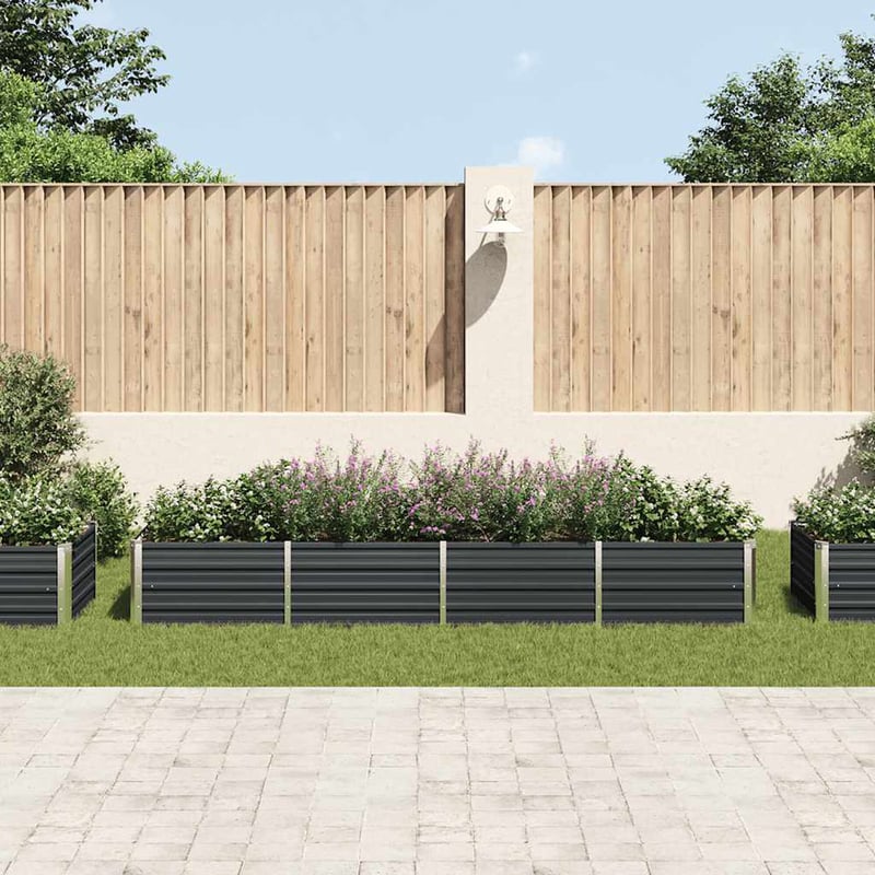 vidaXL antracitszürke horganyzott acél kerti magaságyás 320x80x45 cm