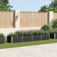 vidaXL antracitszürke horganyzott acél kerti magaságyás 320x80x45 cm 2
