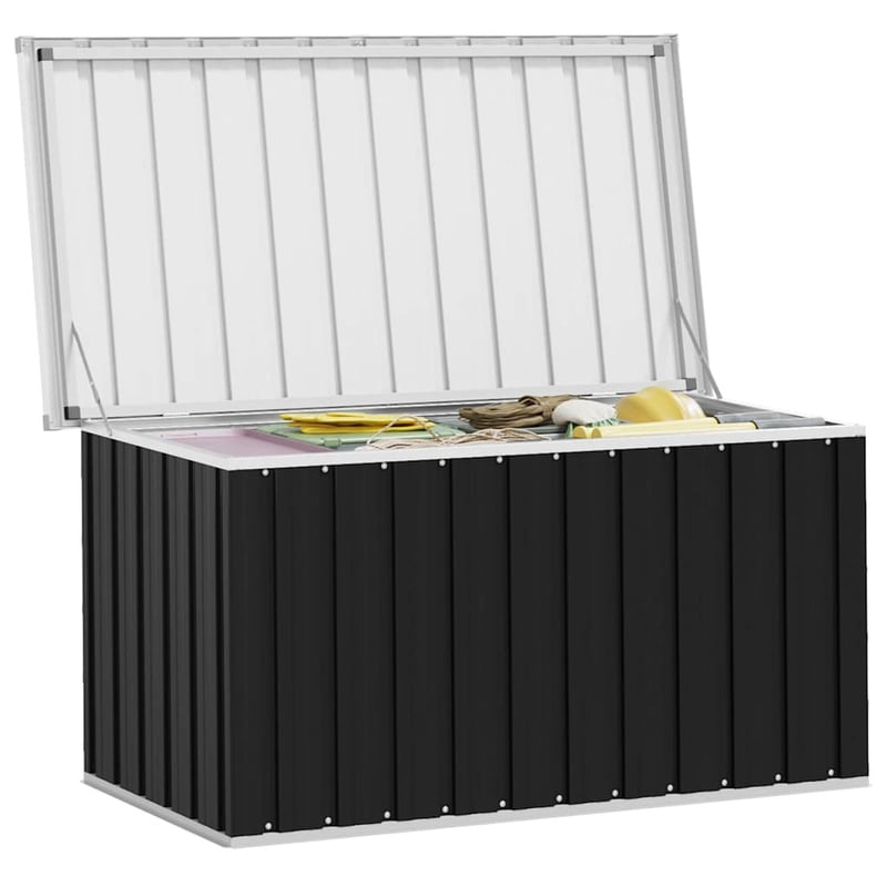 vidaXL antracitszürke kerti tárolóláda 129x67x65 cm