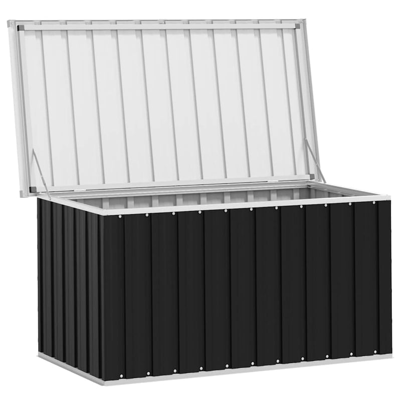 vidaXL antracitszürke kerti tárolóláda 129x67x65 cm