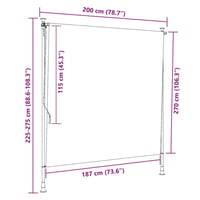 vidaXL antracitszürke kültéri sötétítő roló 200x270 cm 7
