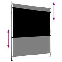 vidaXL antracitszürke kültéri sötétítő roló 200x270 cm 3