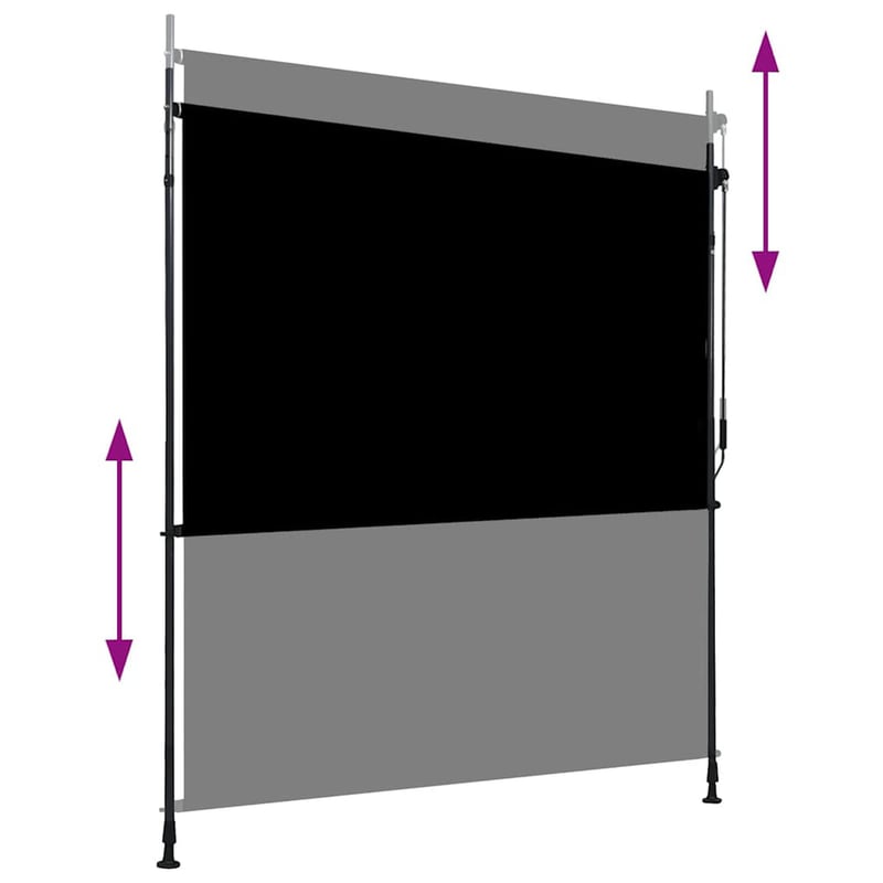 vidaXL antracitszürke kültéri sötétítő roló 200x270 cm