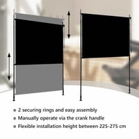 vidaXL antracitszürke kültéri sötétítő roló 200x270 cm 9