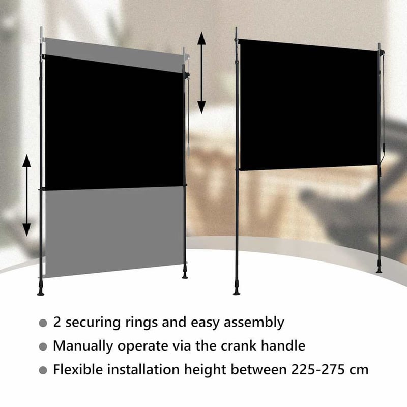 vidaXL antracitszürke kültéri sötétítő roló 200x270 cm