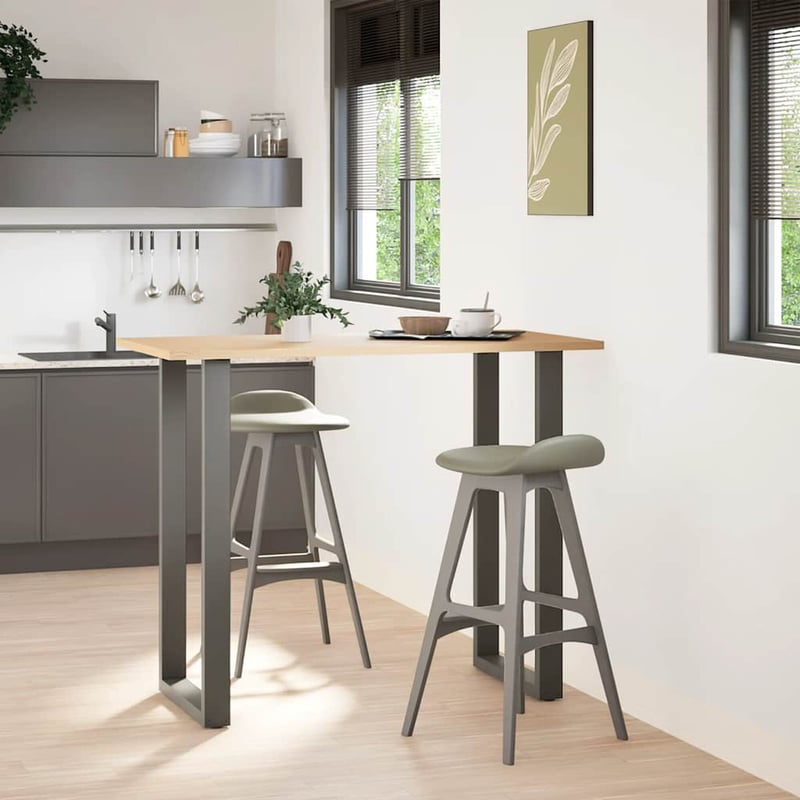 vidaXL Antracitszürke U alakú bárasztal láb 60x110 cm 2 db