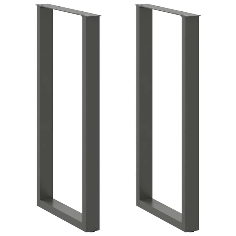 vidaXL Antracitszürke U alakú bárasztal láb 60x110 cm 2 db