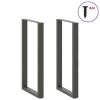 vidaXL Antracitszürke U alakú bárasztal láb 60x110 cm 2 db 3