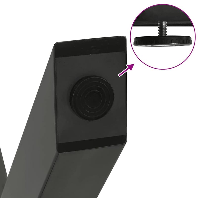 vidaXL Antracitszürke X-alakú Étkezőasztal Láb 70x72-73 cm 2 db