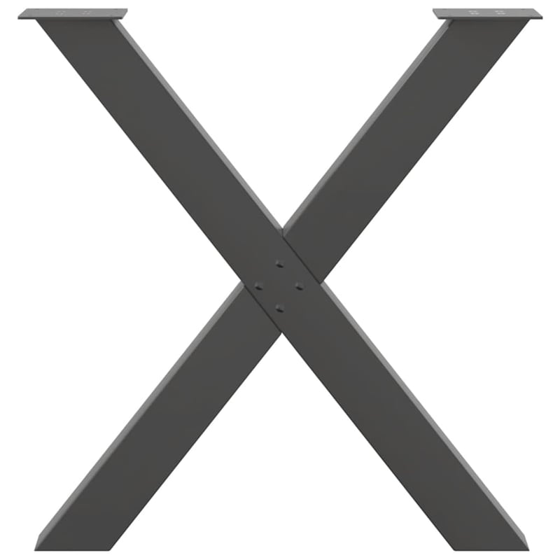 vidaXL Antracitszürke X-alakú Étkezőasztal Láb 70x72-73 cm 2 db