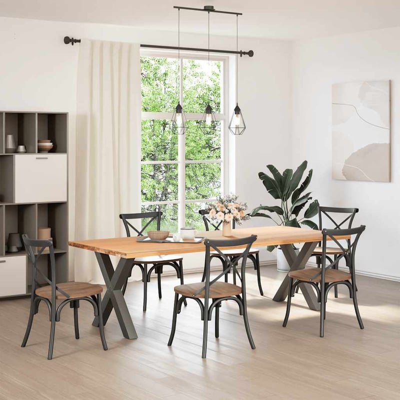 vidaXL Antracitszürke X-alakú Étkezőasztal Láb 70x72-73 cm 2 db