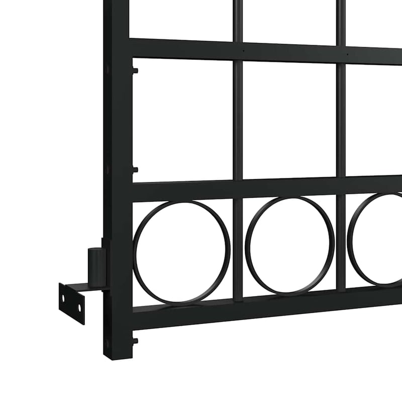 vidaXL ASSEN fekete acél kerítéskapu íves tetejű 89x200 cm