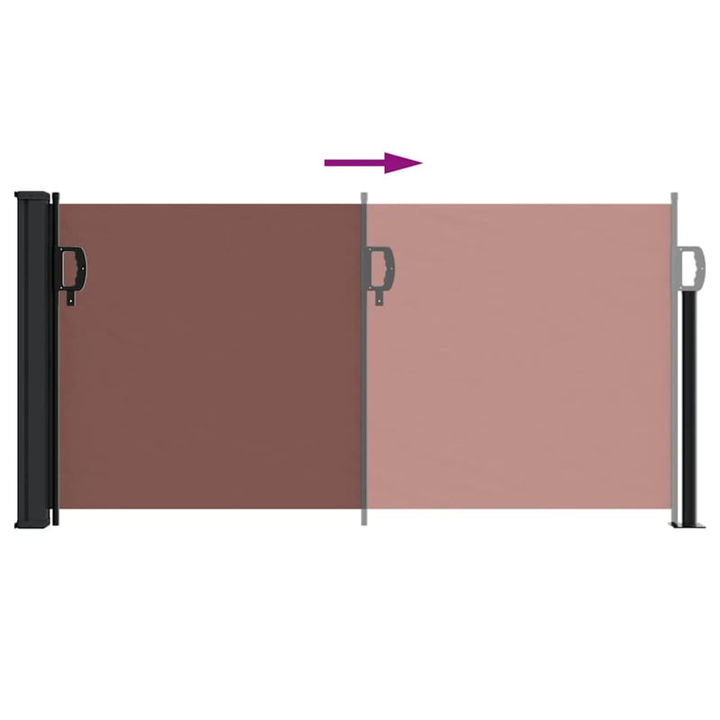 vidaXL barna behúzható oldalsó napellenző 100x500 cm