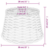 vidaXL barna fonott mennyezeti lámpaernyő 38 cm 6