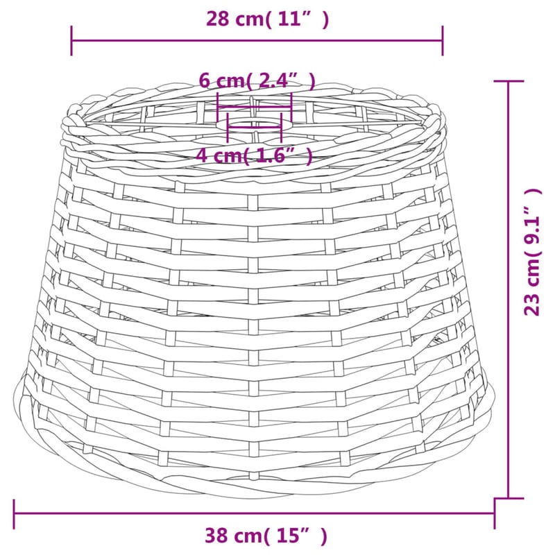 vidaXL barna fonott mennyezeti lámpaernyő 38 cm