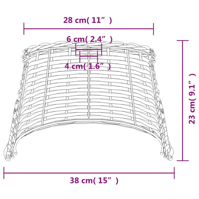 vidaXL barna fonott mennyezeti lámpaernyő 38 cm