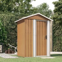 vidaXL barna horganyzott acél kerti fészer 126x97,5x177 cm 2