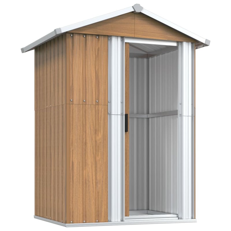 vidaXL barna horganyzott acél kerti fészer 126x97,5x177 cm