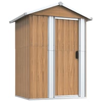 vidaXL barna horganyzott acél kerti fészer 126x97,5x177 cm 1