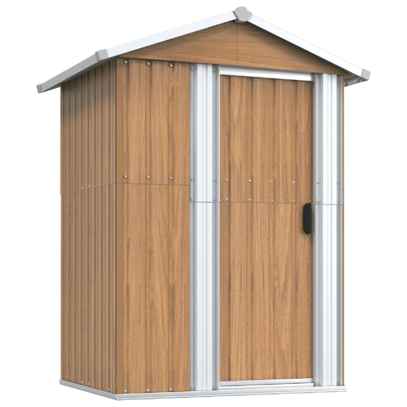 vidaXL barna horganyzott acél kerti fészer 126x97,5x177 cm