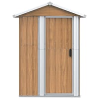 vidaXL barna horganyzott acél kerti fészer 126x97,5x177 cm 3
