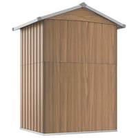 vidaXL barna horganyzott acél kerti fészer 126x97,5x177 cm 6