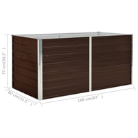 vidaXL barna horganyzott acél kerti magaságyás 160x80x77 cm 8