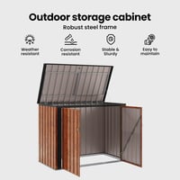 vidaXL Barna Kerti Tárolódoboz 151,5x82x110,5cm Acél Modern Asztal 5