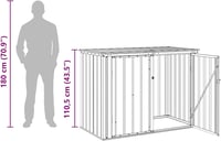 vidaXL Barna Kerti Tárolódoboz 151,5x82x110,5cm Acél Modern Asztal 4
