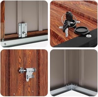 vidaXL Barna Kerti Tárolódoboz 151,5x82x110,5cm Acél Modern Asztal 9