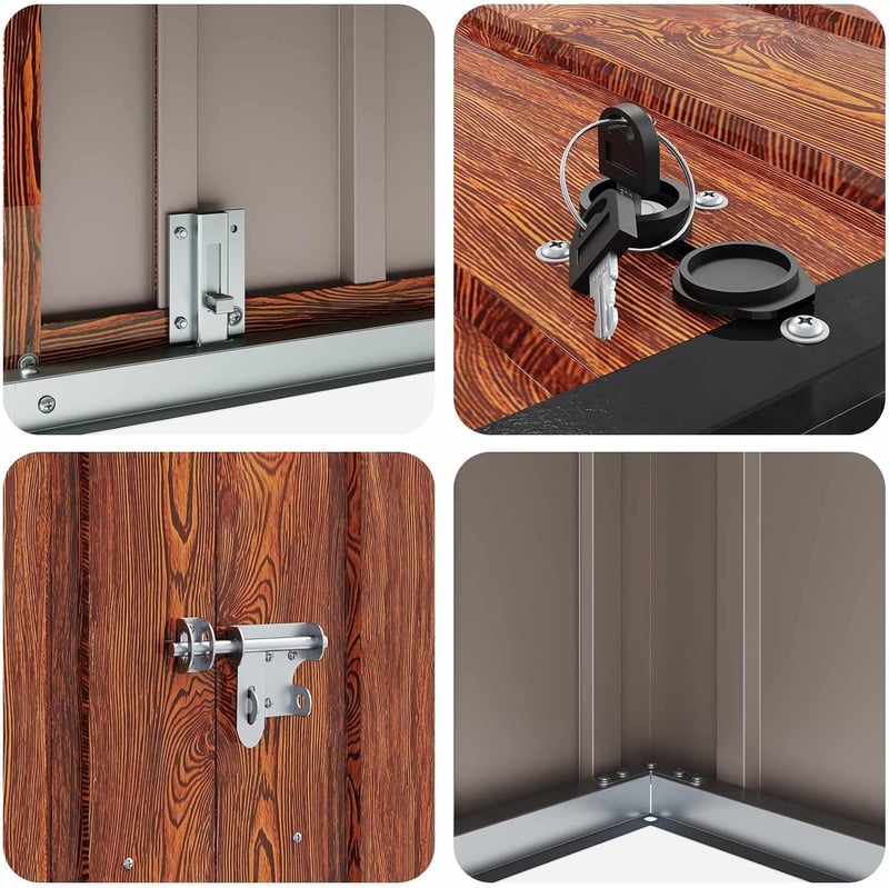 vidaXL Barna Kerti Tárolódoboz 151,5x82x110,5cm Acél Modern Asztal