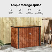 vidaXL Barna Kerti Tárolódoboz 151,5x82x110,5cm Acél Modern Asztal 7
