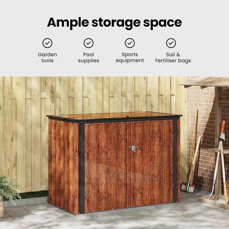vidaXL Barna Kerti Tárolódoboz 151,5x82x110,5cm Acél Modern Asztal