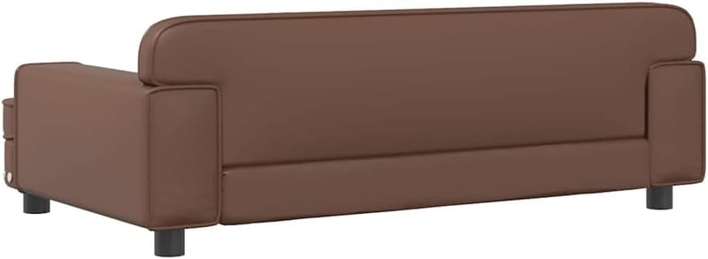 vidaXL Barna Műbőr Kutyaágy 90x53x30 cm, Kutyakanapé