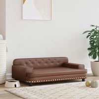 vidaXL Barna Műbőr Kutyaágy 90x53x30 cm, Kutyakanapé 2