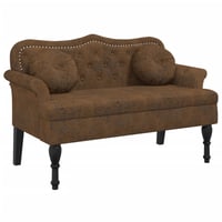 vidaXL barna műbőr pad párnákkal 120x65x75 cm 1
