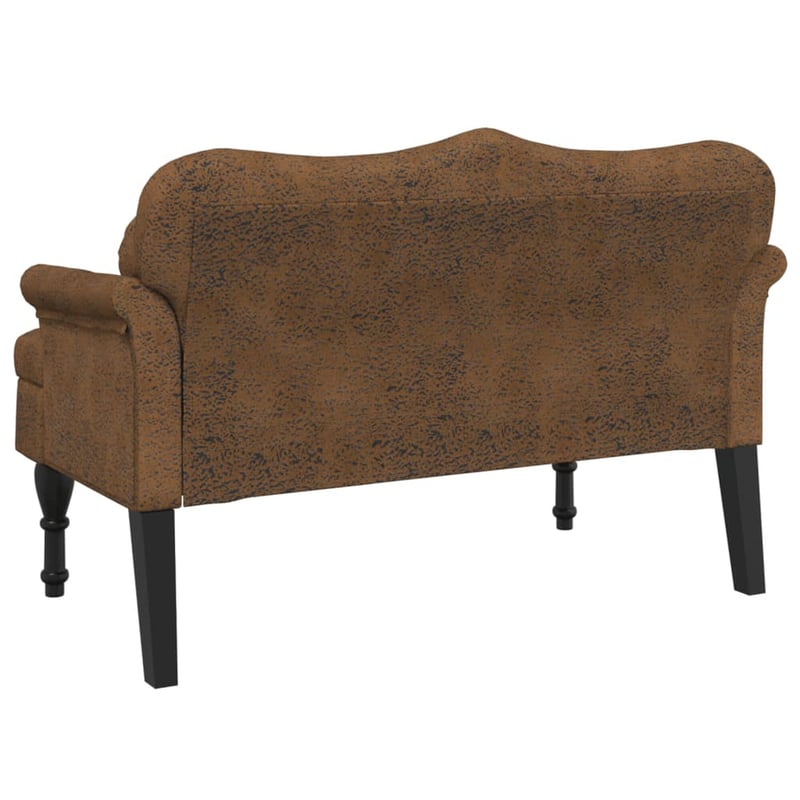 vidaXL barna műbőr pad párnákkal 120x65x75 cm