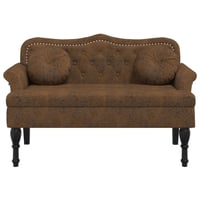 vidaXL barna műbőr pad párnákkal 120x65x75 cm 3