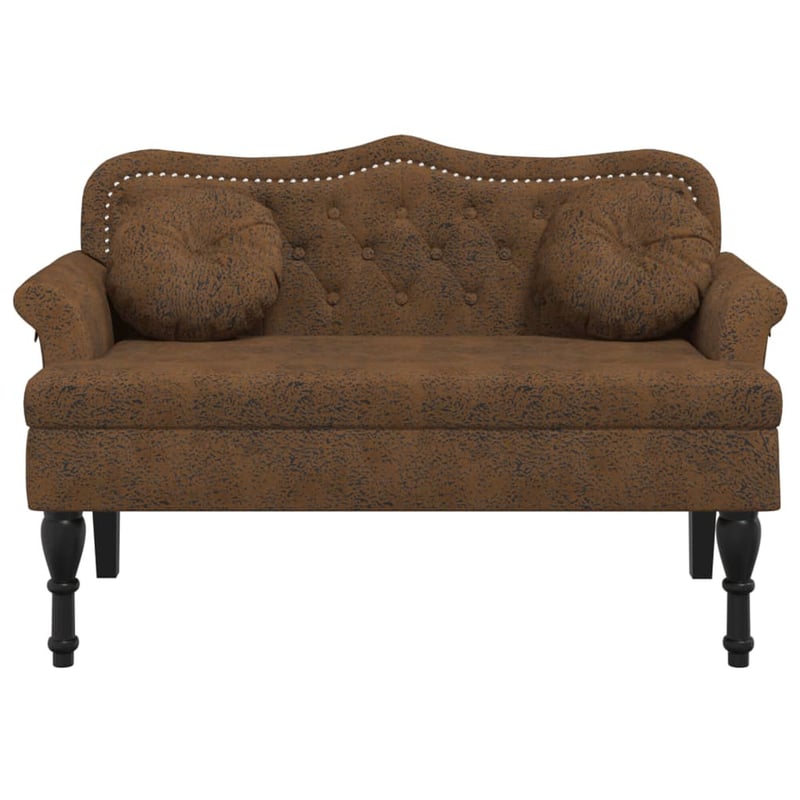 vidaXL barna műbőr pad párnákkal 120x65x75 cm