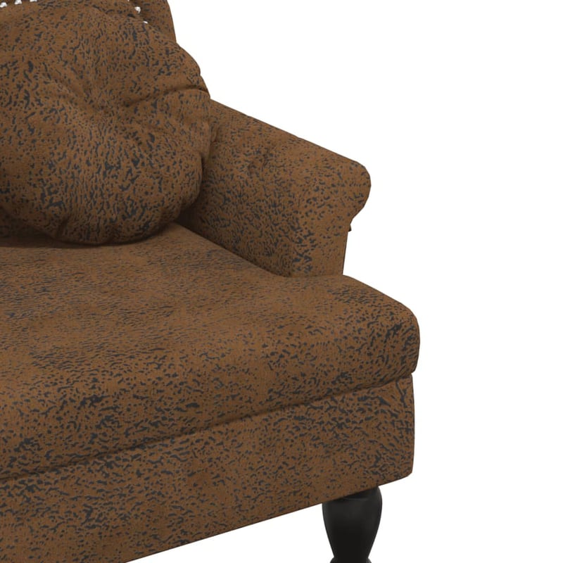 vidaXL barna műbőr pad párnákkal 120x65x75 cm