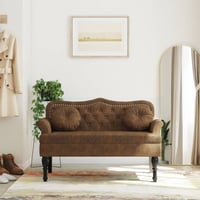 vidaXL barna műbőr pad párnákkal 120x65x75 cm 2
