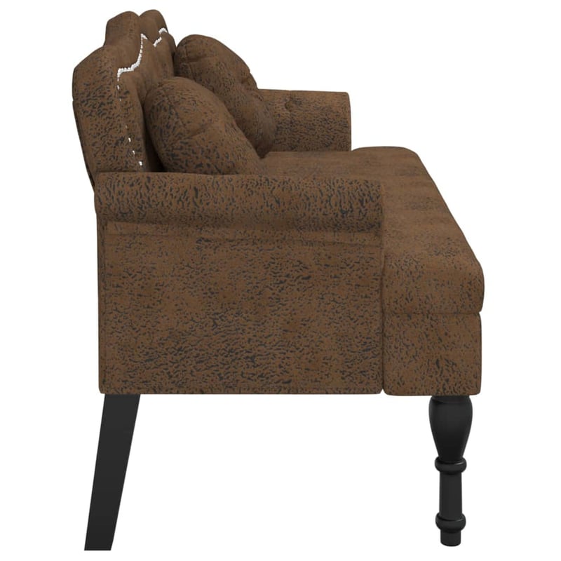 vidaXL barna műbőr pad párnákkal 120x65x75 cm